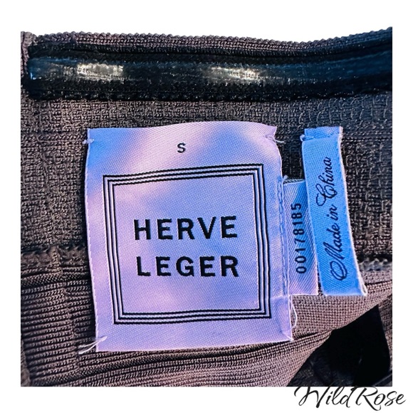 HERVE LEGER SHADOW (GRAY) SIMONE STRAPLESS SEQUINED BANDAGE DRESS SZ S - Picture 14 of 15